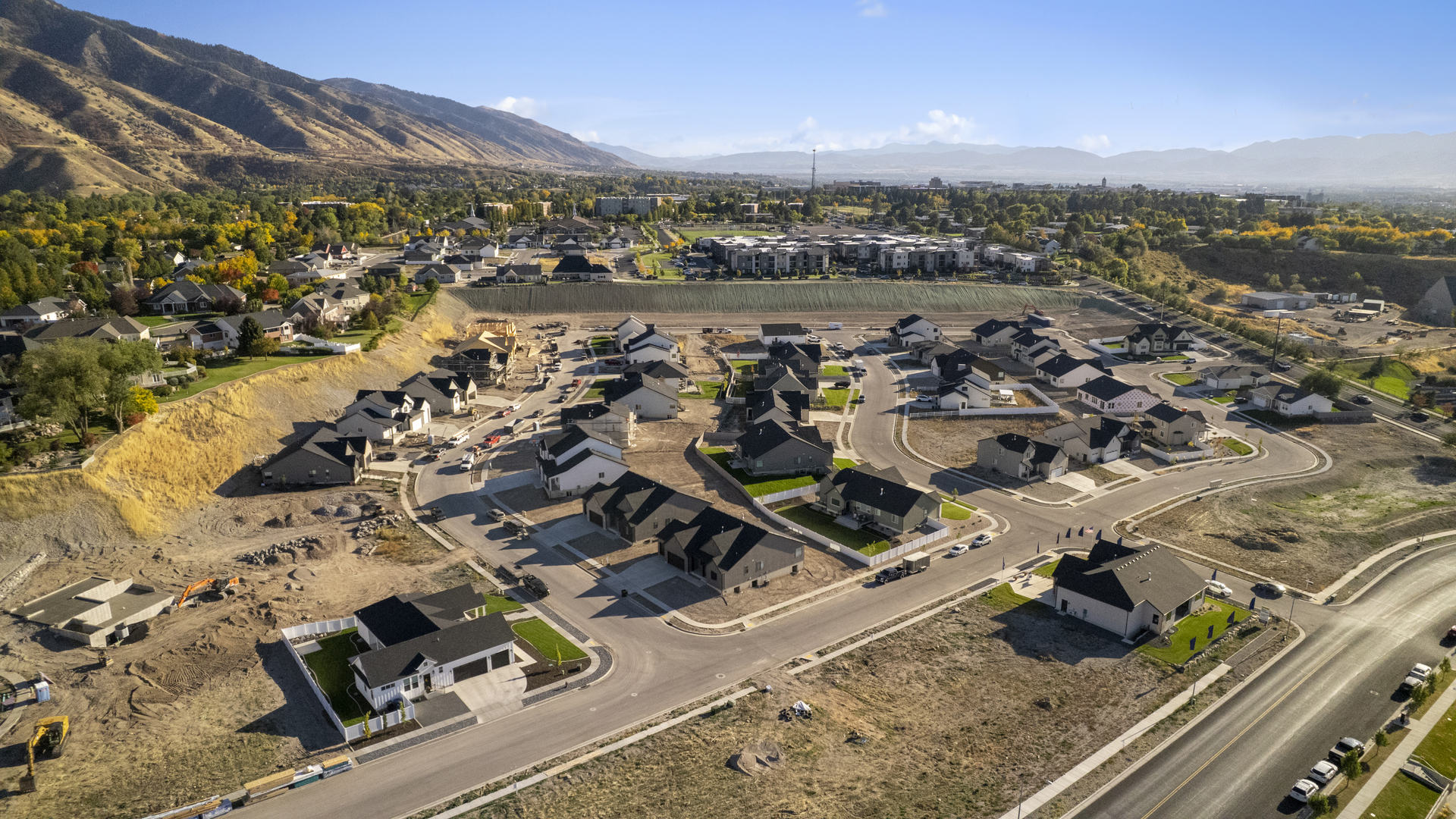 Mountainside Estates aerial of new community in Logan, Utah