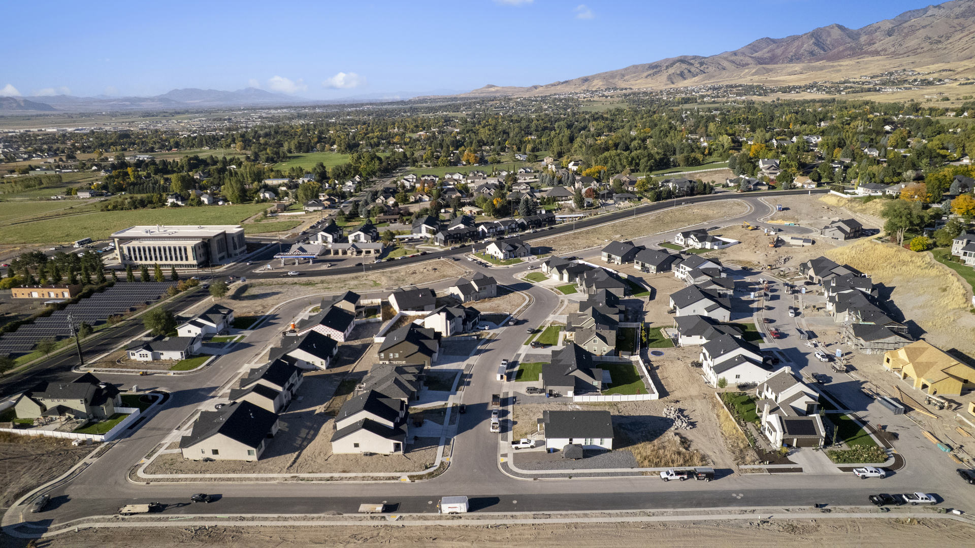 Mountainside Estates aerial of new community in Logan, Utah