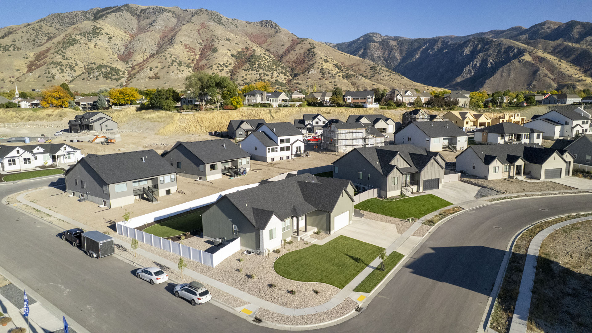 Mountainside Estates aerial of new community in Logan, Utah