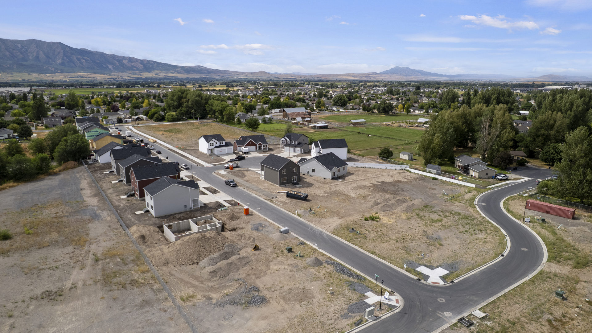 Aerial photos of Nibley Coach Community in Nibley Utah