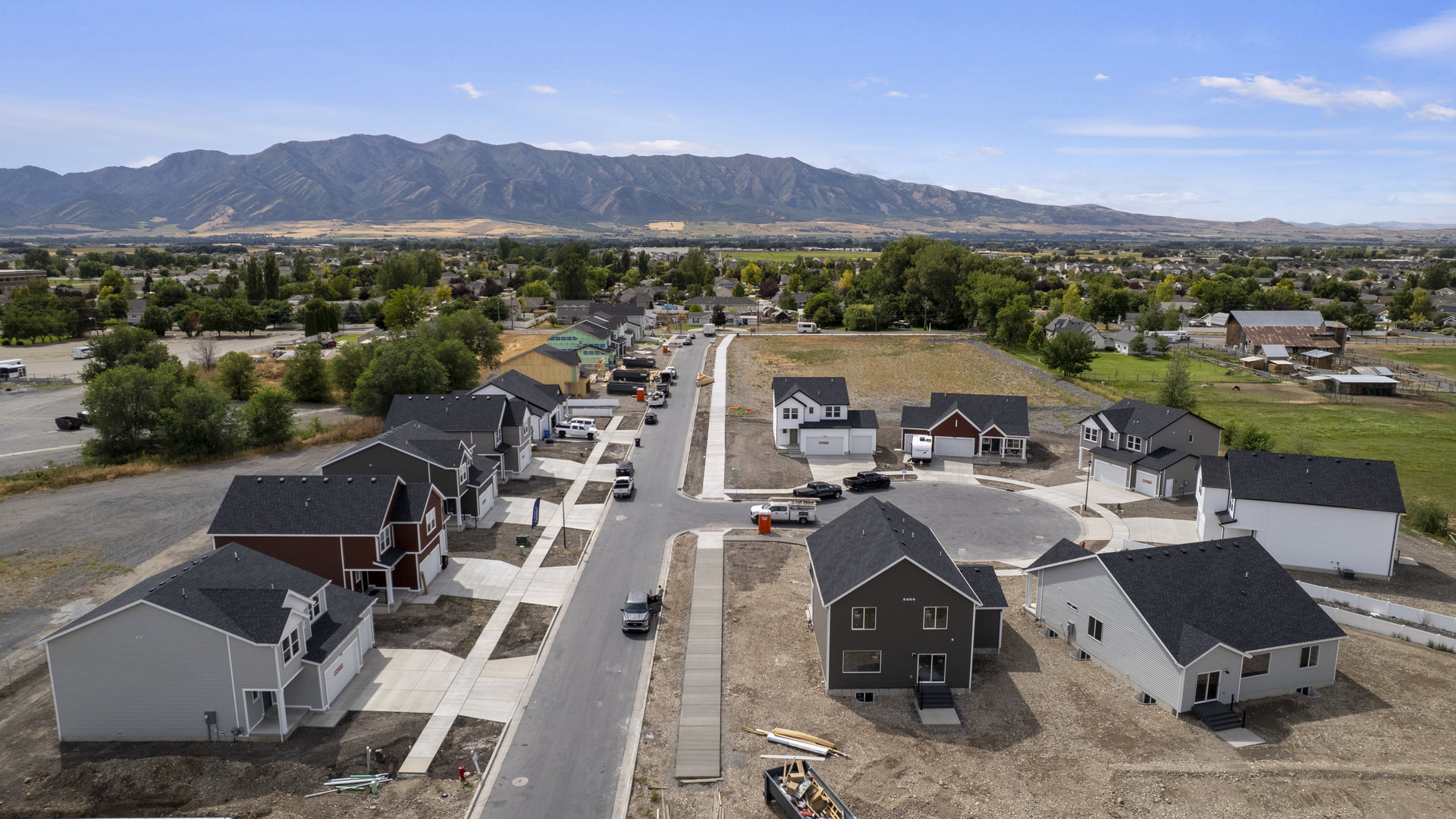 Aerial photos of Nibley Coach Community in Nibley Utah
