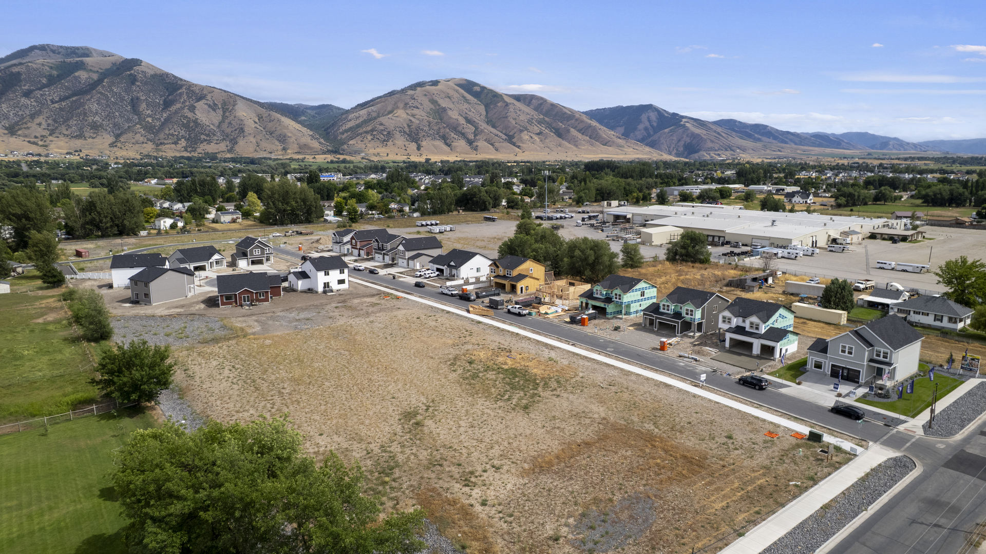 Aerial photos of Nibley Coach Community in Nibley Utah
