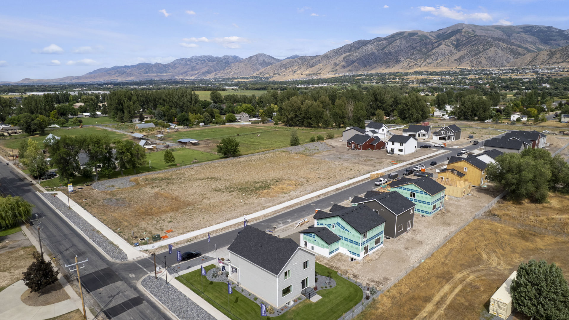 Aerial photos of Nibley Coach Community in Nibley Utah