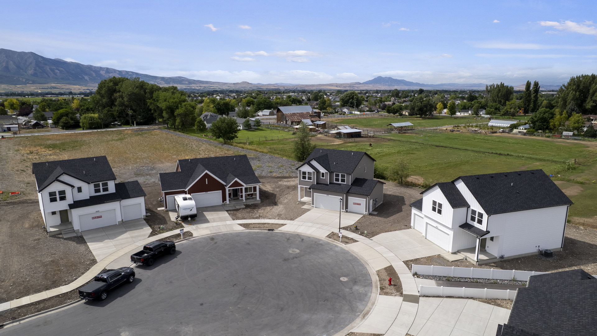 Aerial photos of Nibley Coach Community in Nibley Utah