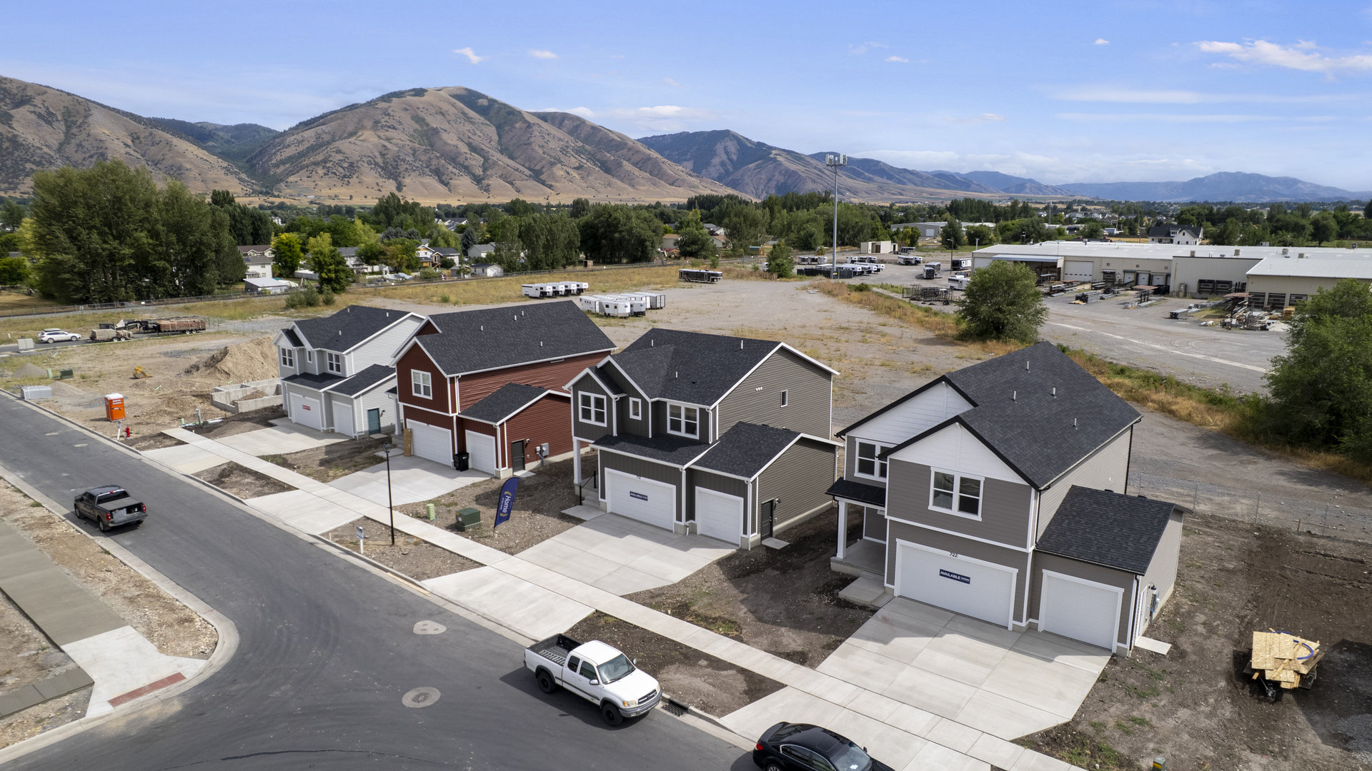 Aerial photos of Nibley Coach Community in Nibley Utah