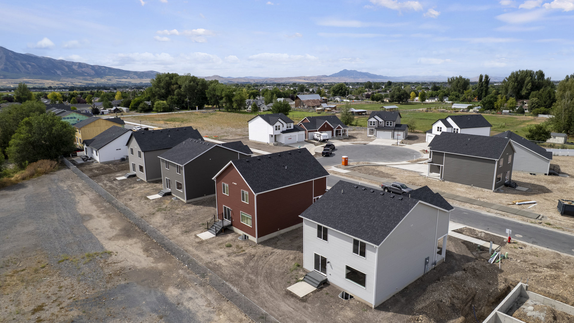 Aerial photos of Nibley Coach Community in Nibley Utah