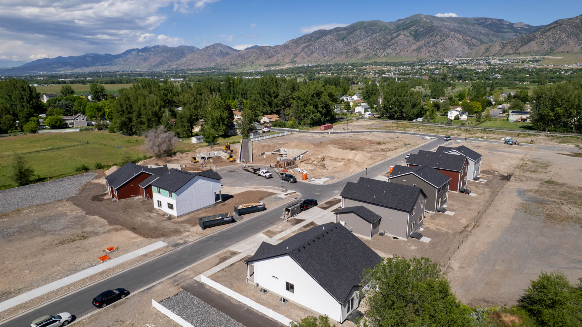 Aerial photos of Nibley Coach Community in Nibley Utah