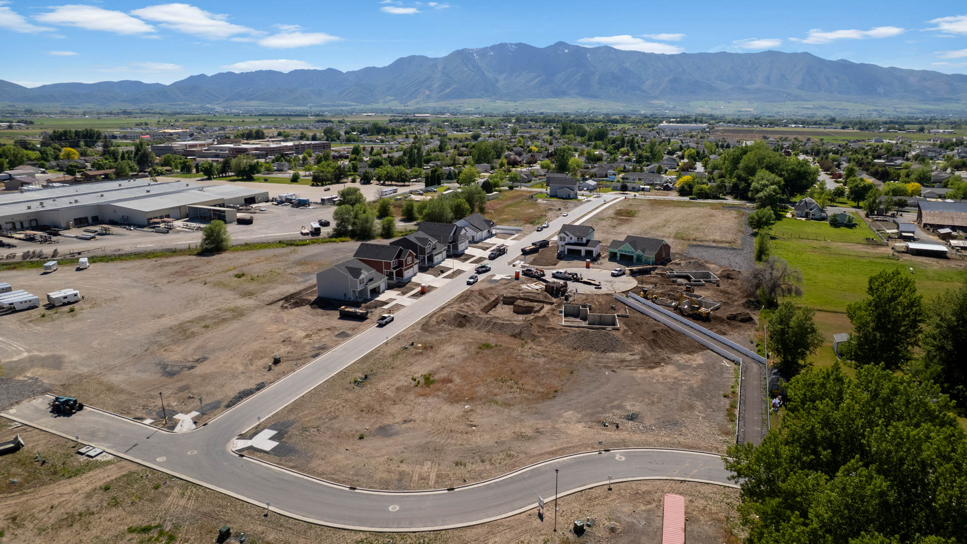 Aerial photos of Nibley Coach Community in Nibley Utah