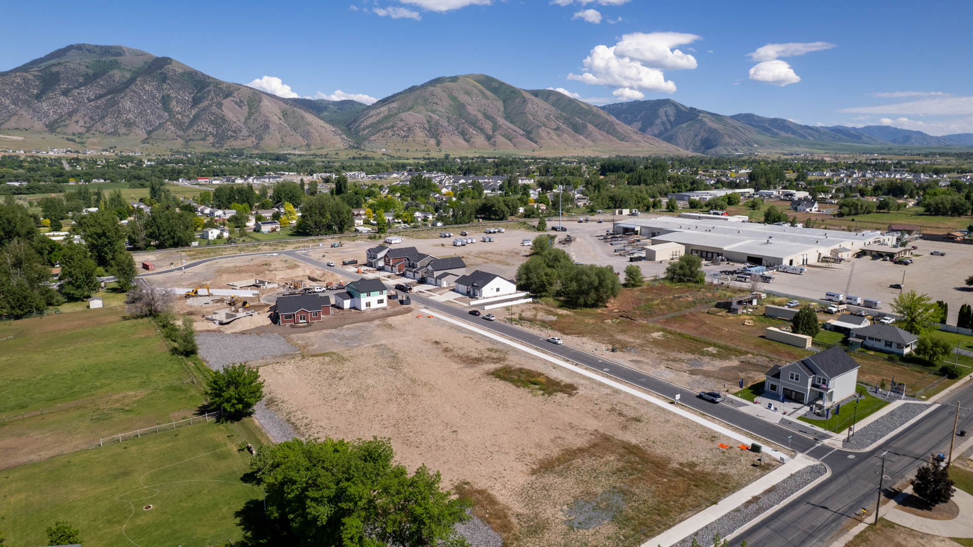 Aerial photos of Nibley Coach Community in Nibley Utah