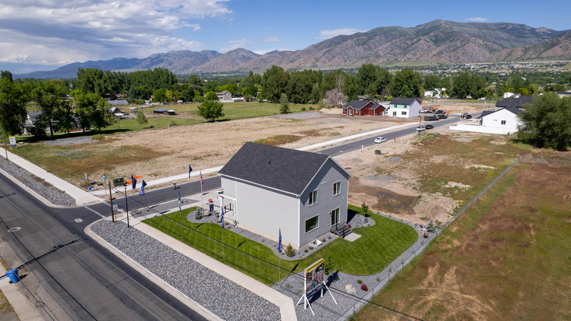 Aerial photos of Nibley Coach Community in Nibley Utah