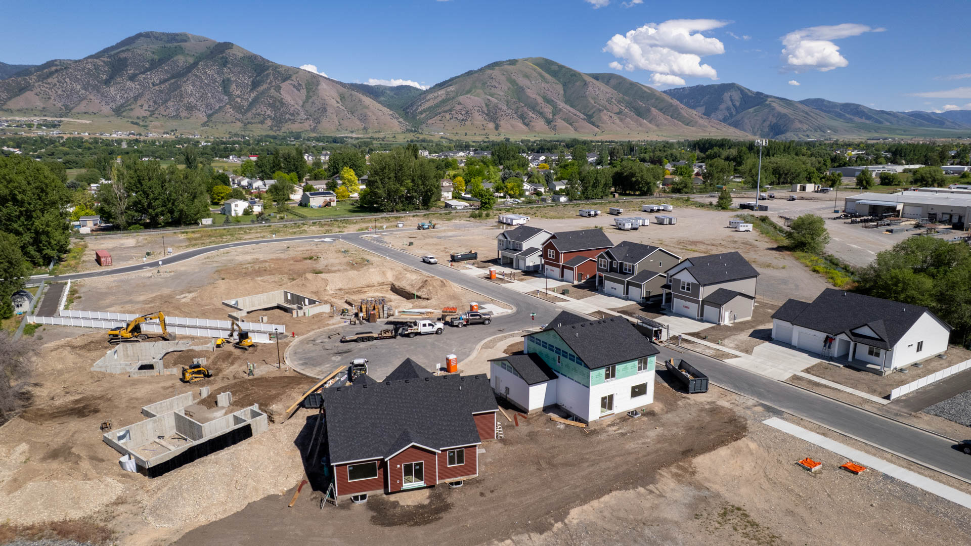 Aerial photos of Nibley Coach Community in Nibley Utah