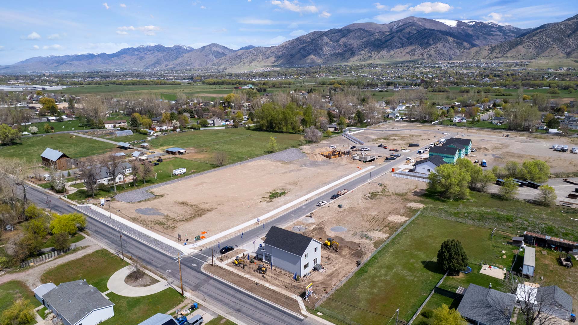 Aerial photos of Nibley Coach Community in Nibley Utah