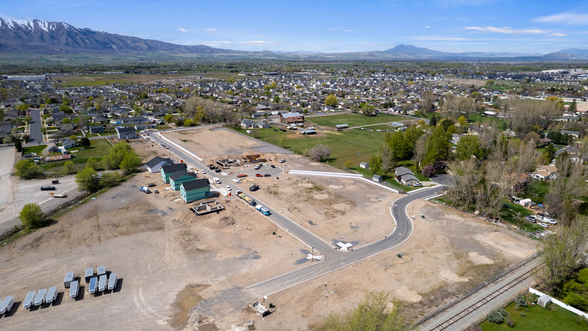 Aerial photos of Nibley Coach Community in Nibley Utah