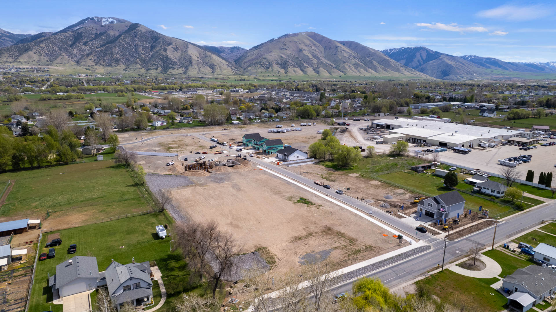 Aerial photos of Nibley Coach Community in Nibley Utah