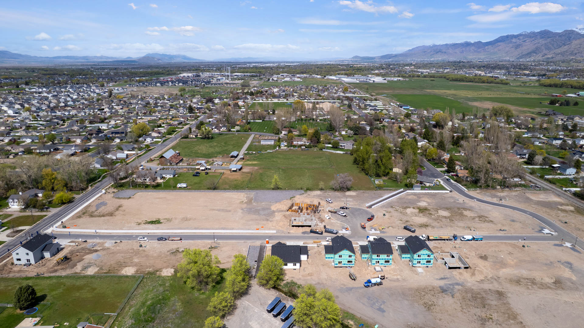 Aerial photos of Nibley Coach Community in Nibley Utah