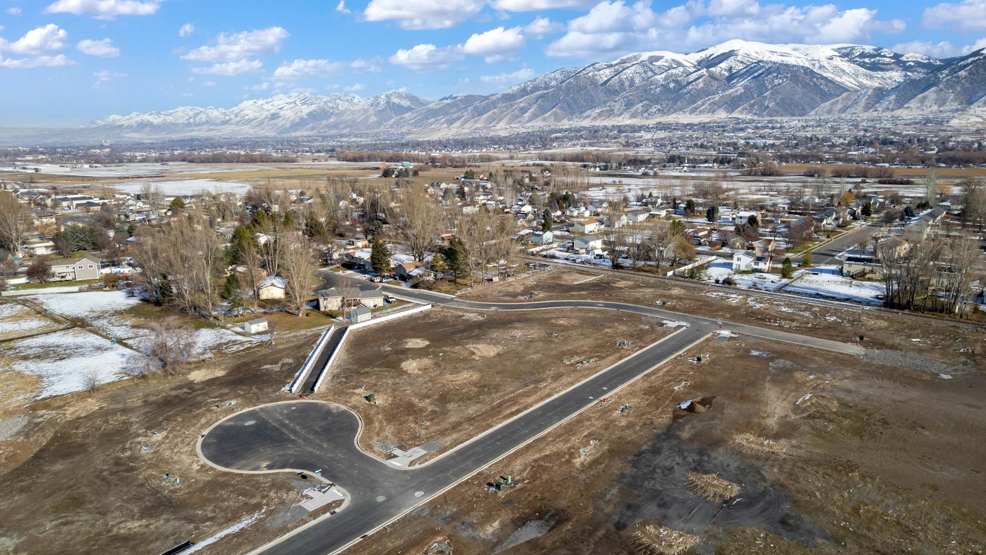 Aerial photos of Nibley Coach Community in Nibley Utah