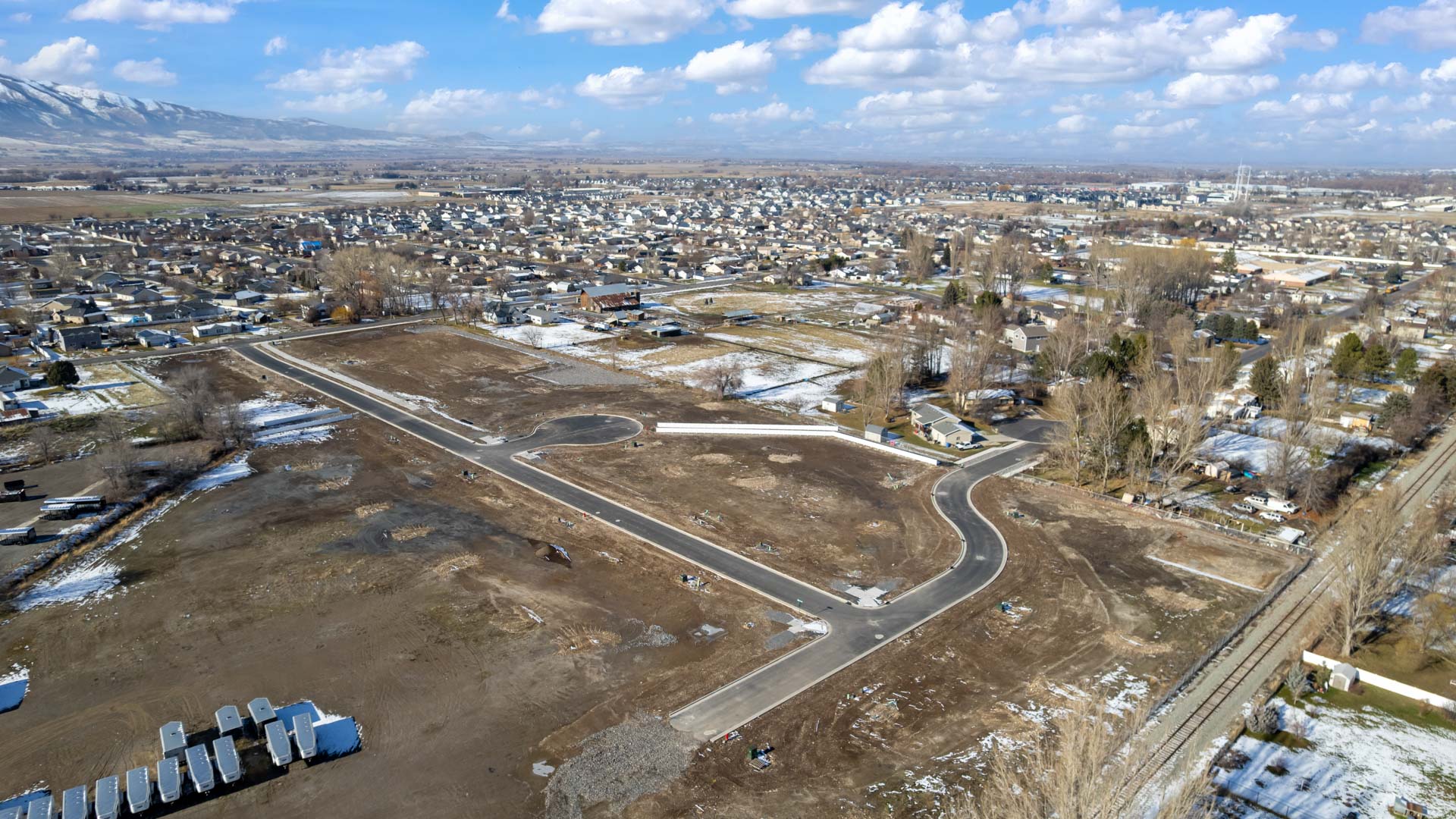 Aerial photos of Nibley Coach Community in Nibley Utah
