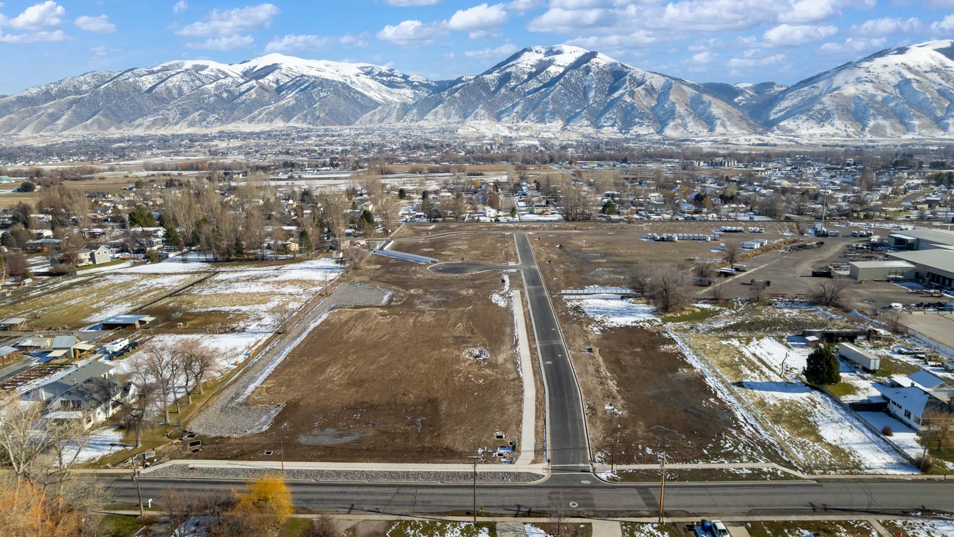 Aerial photos of Nibley Coach Community in Nibley Utah