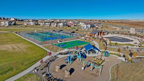 Playground, sport courts and pool amenities available at Trails at Crowfoot community by D.R. Horton in Parker, CO
