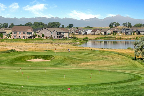 Large park with sprawling golfing grounds.
