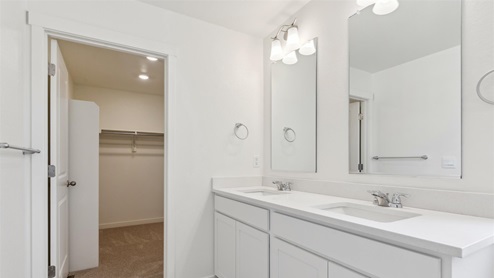 white cabinet bathroom with closet