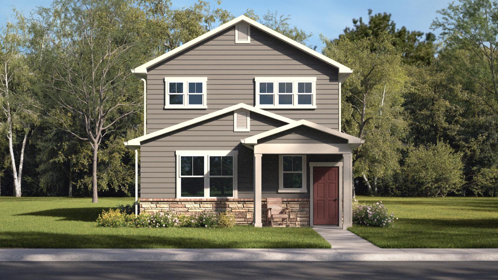 Rendering for exterior of Larimer floor plan in Watkins Colorado