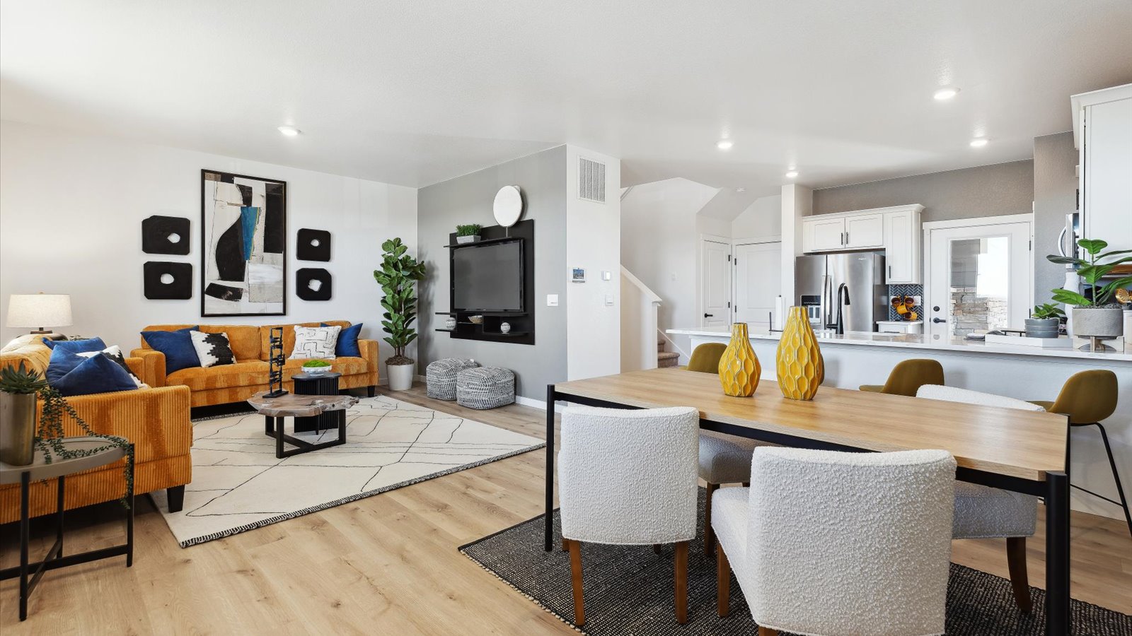 Open concept layout in new D.R. Horton home in Watkins Colorado