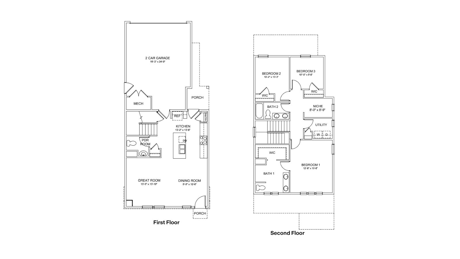 blacklines of the Larimer floor plan by D.R. Horton Elizabeth, CO