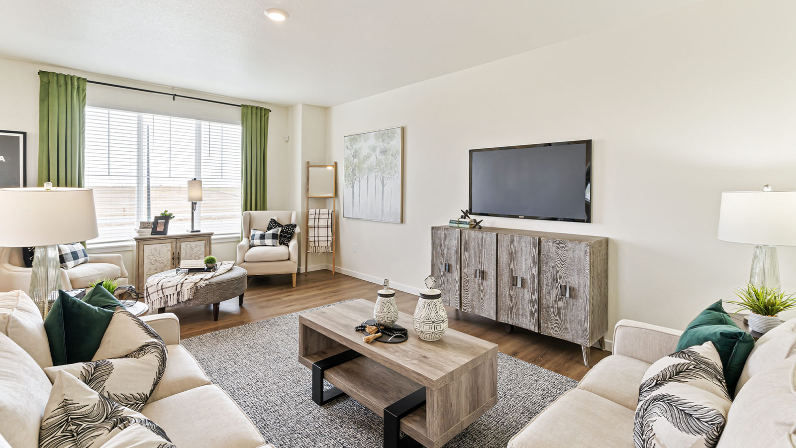 Living room in Sky Ranch home by D.R. Horton