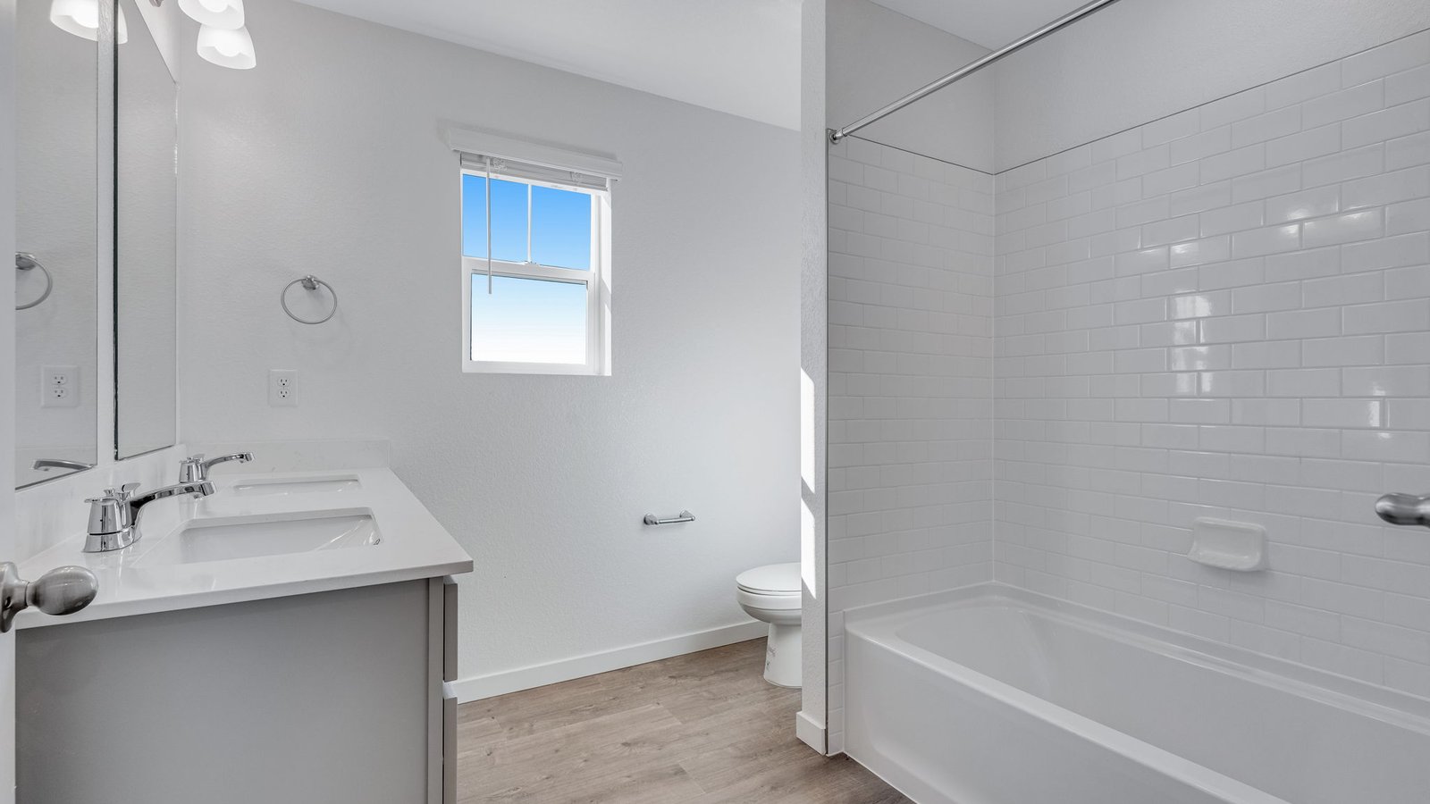 Secondary bathroom of new home in Watkins Colorado