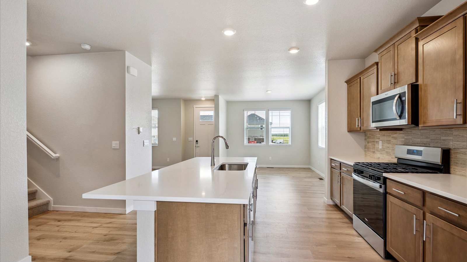 Modern kitchen in new home Watkins Colorado