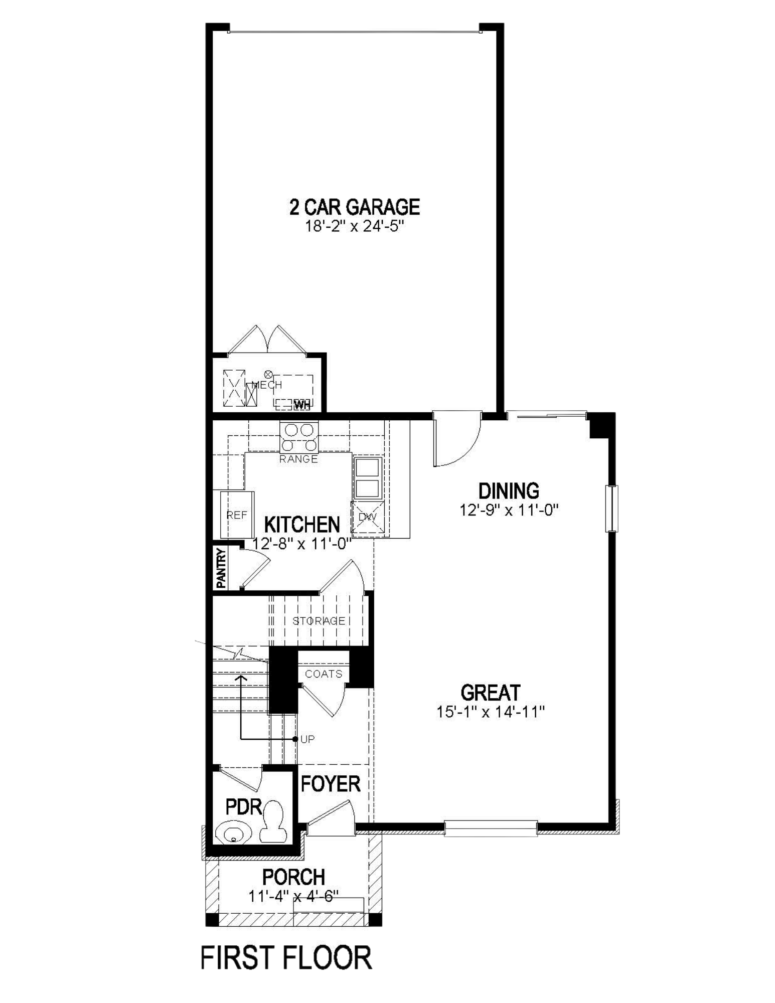 Douglas two-story home layout - first floor - at Sky Ranch by D.R. Horton