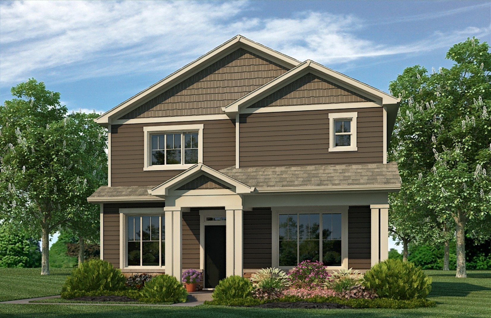 Washington two-story home plan rendering shown with exterior elevation option B