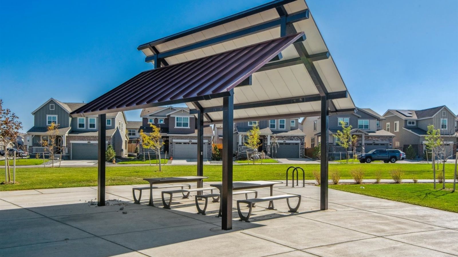 picnic area at Sky Ranch community in Watkins, CO