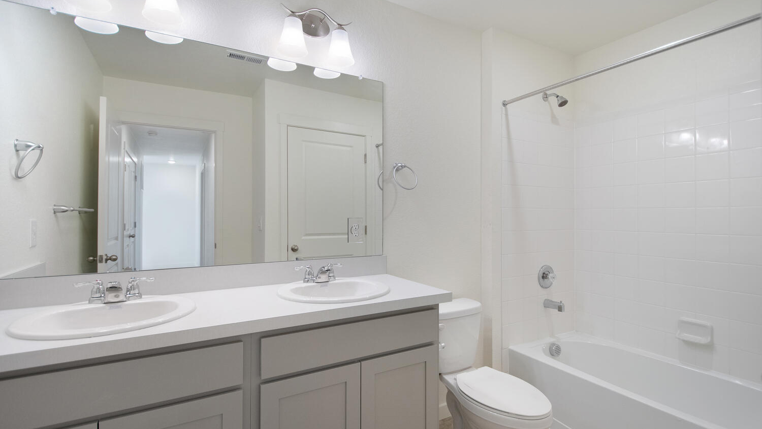 Bathroom in two story new D.R. Horton home in Watkins, Colorado
