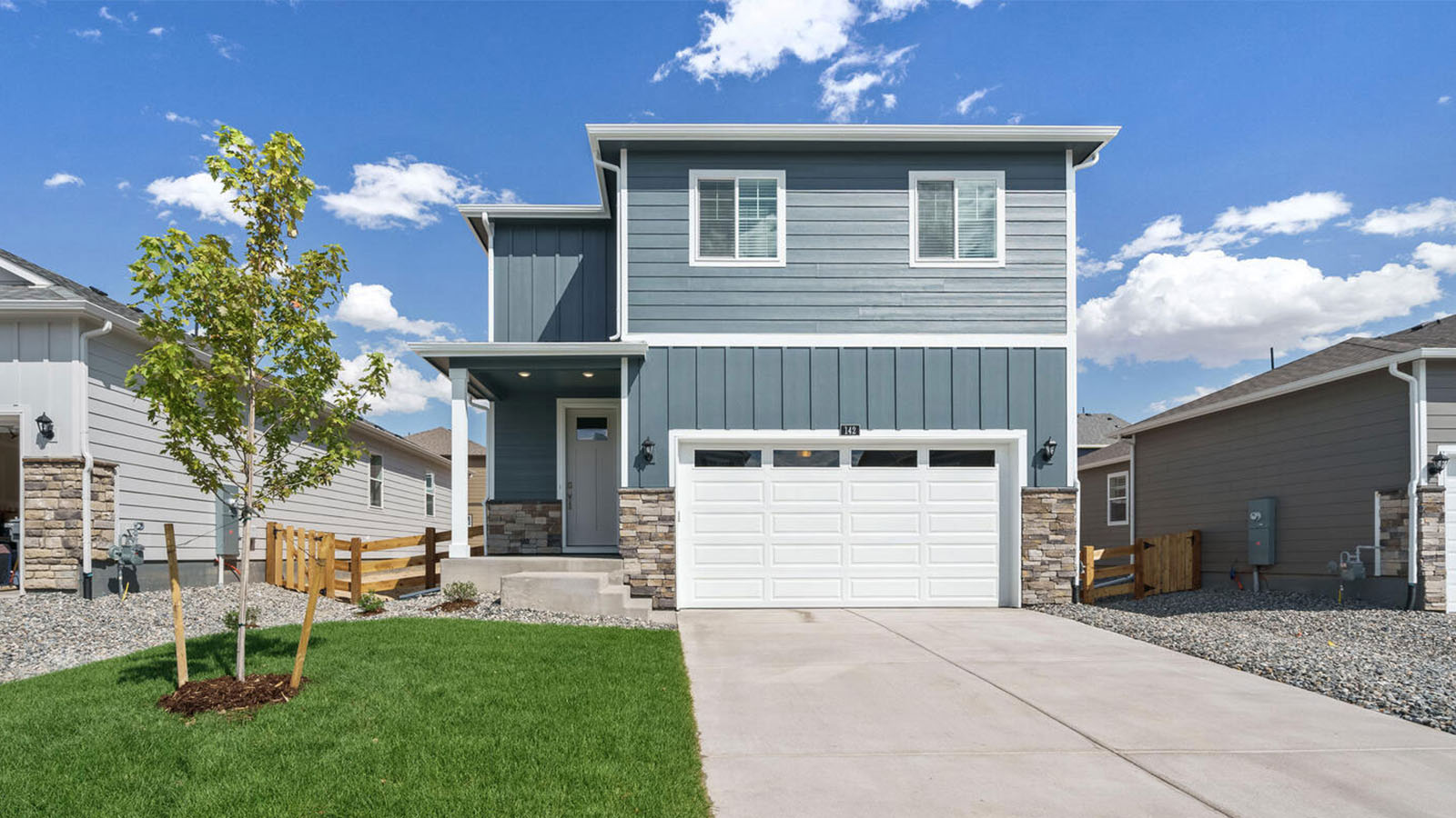 Exterior of Pine floor plan at new home community Sky Ranch