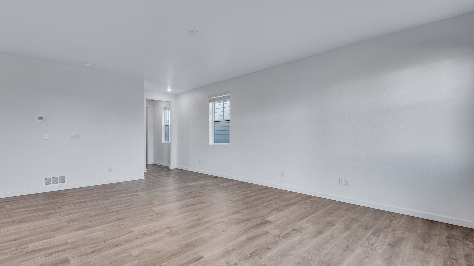 Living room space of new home in Watkins, Colorado