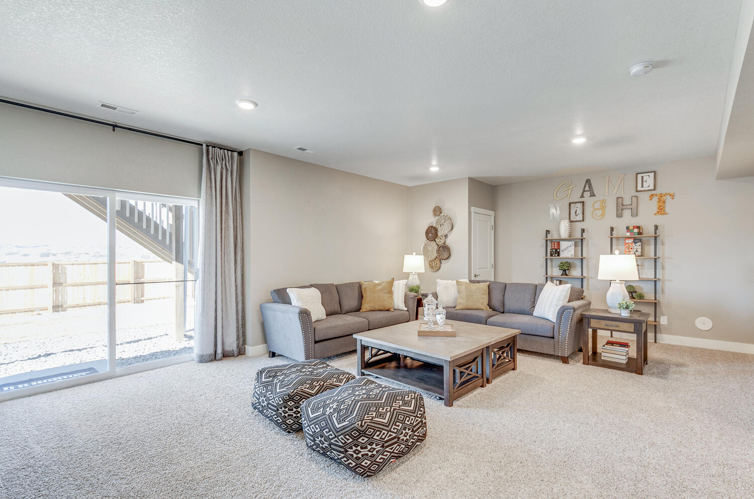 Daylight basement recreational room