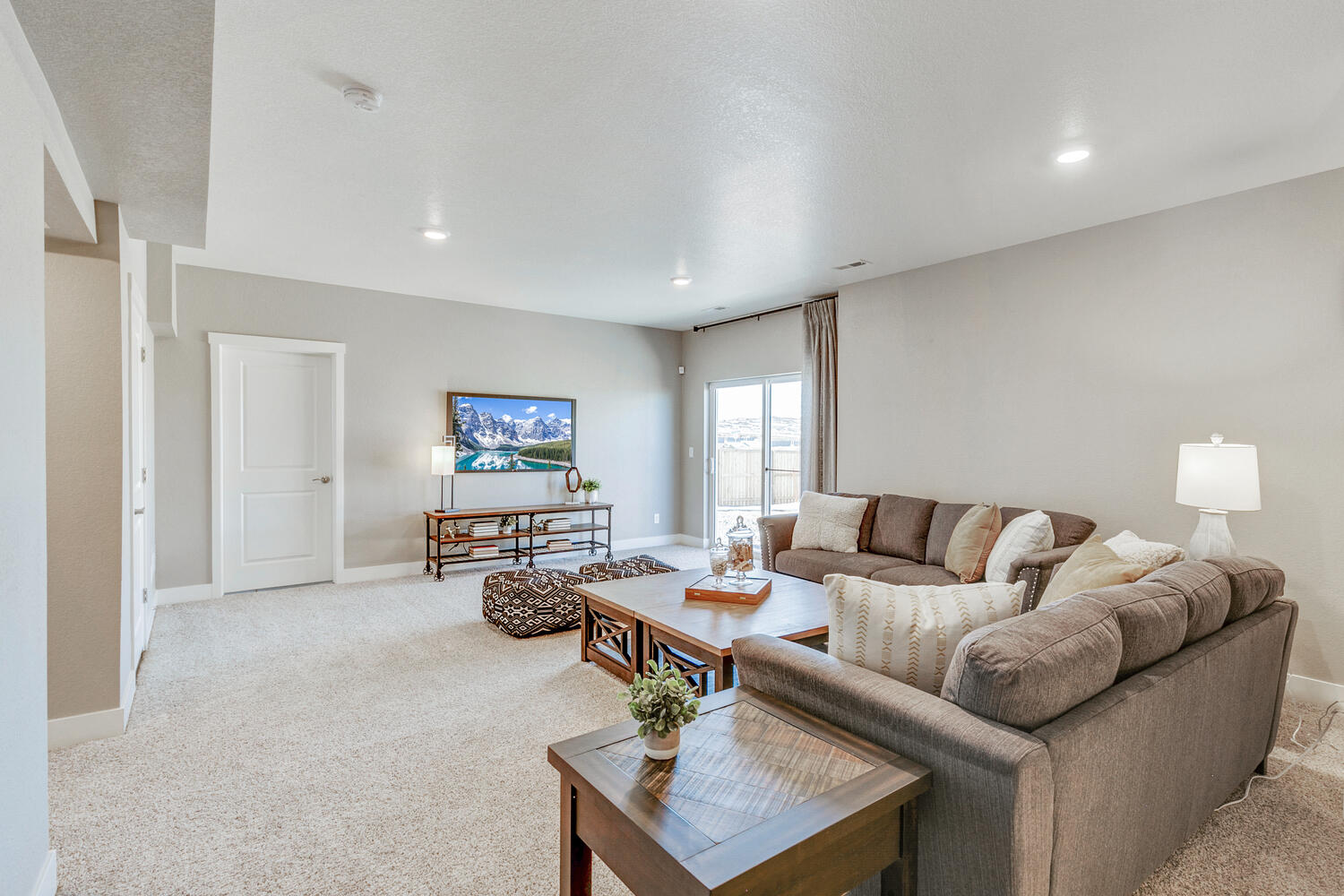 Alternate view of recreational room located in daylight basement