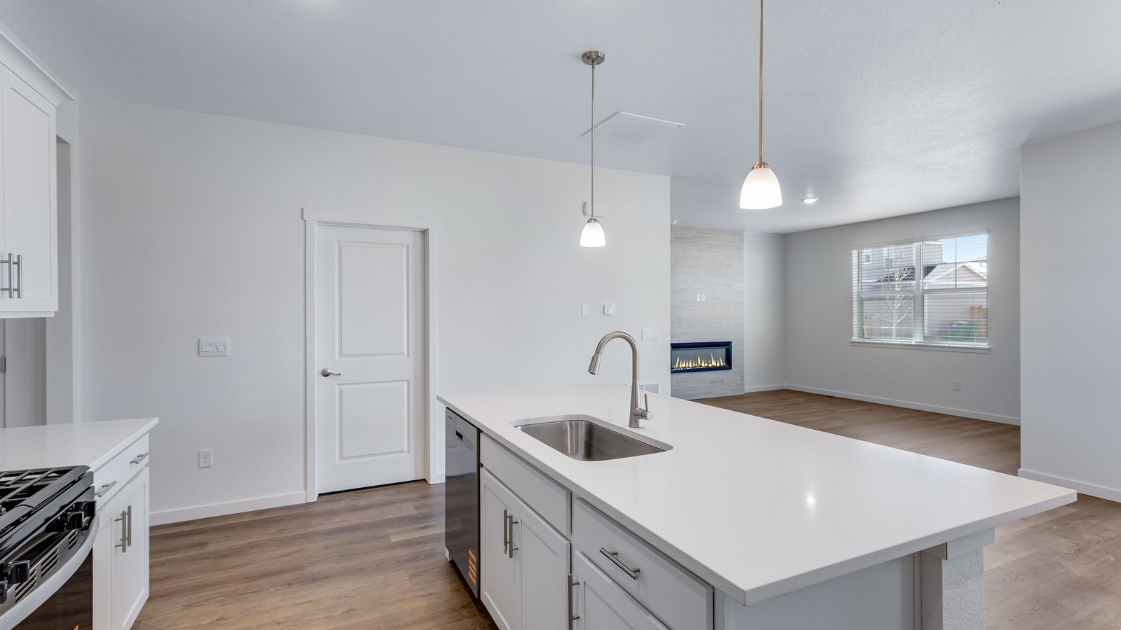 Spacious kitchen island in new D.R. Horton home at Trails at Crowfoot community in Parker Colorado