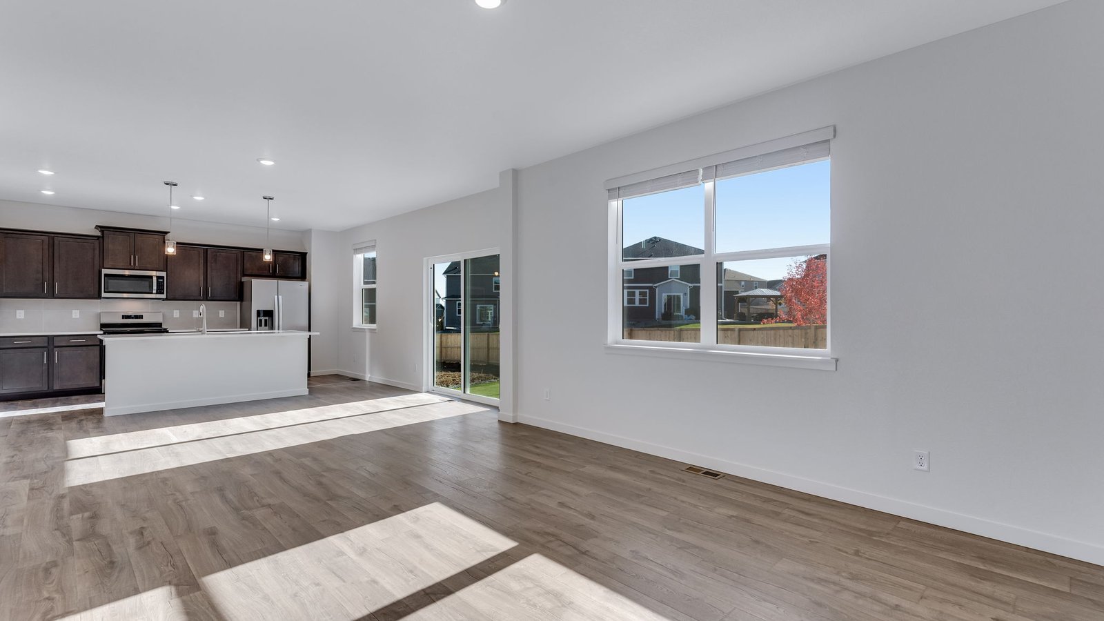 open concept living room in new home