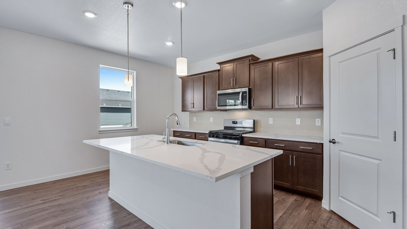kitchen with wood cabinets new home