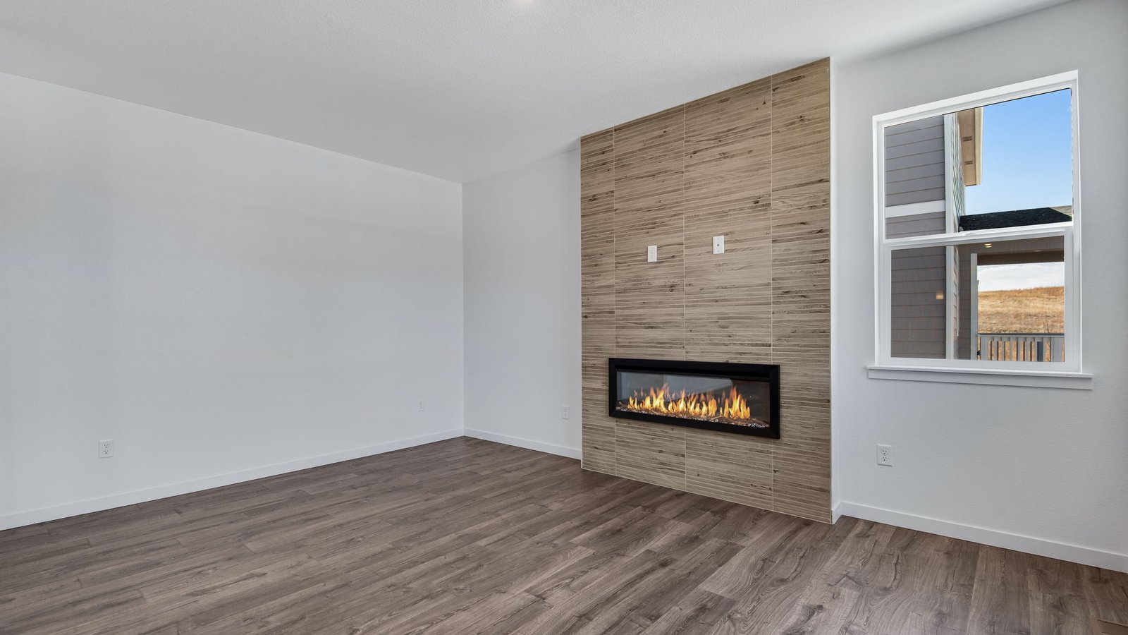 living room with fireplace