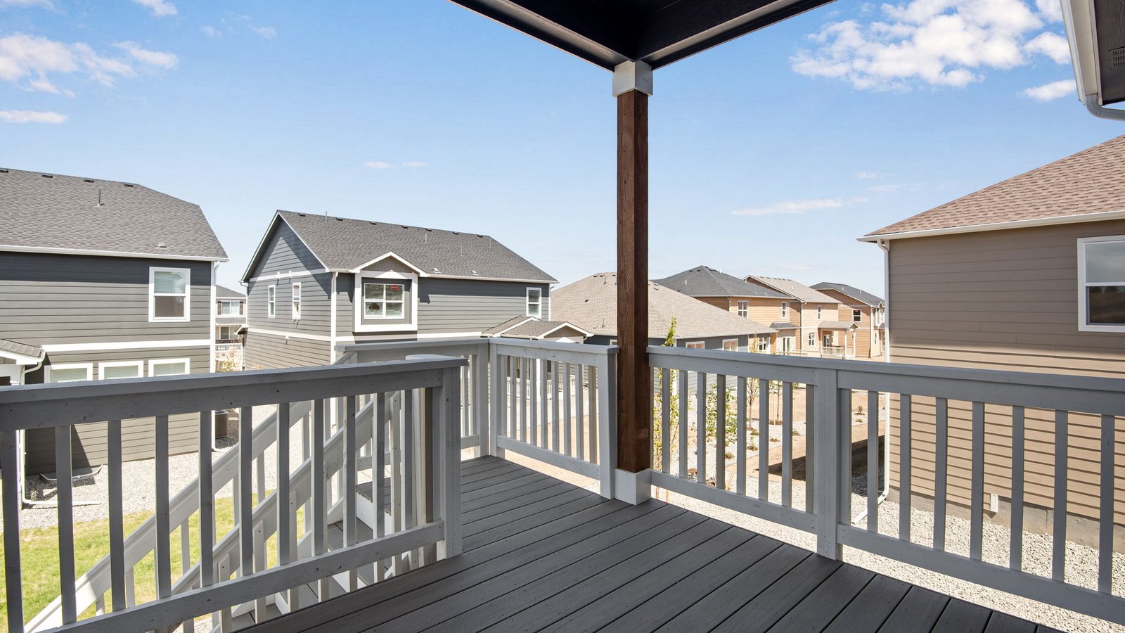 covered balcony in new home