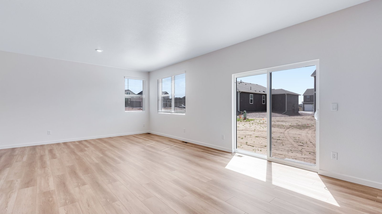 dining and living in new construction home parker, co