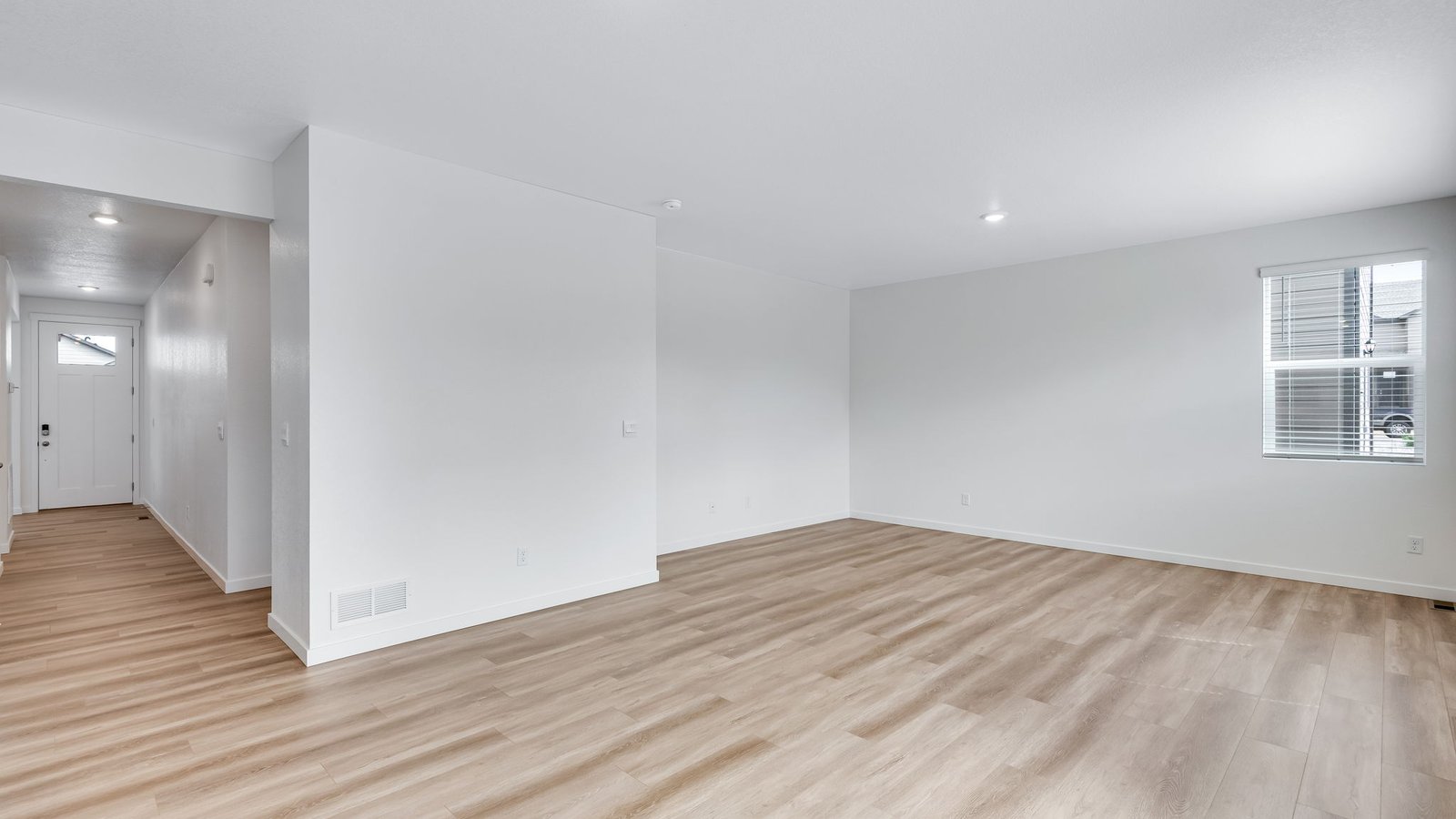 Open concept living room in Holcombe Floor Plan