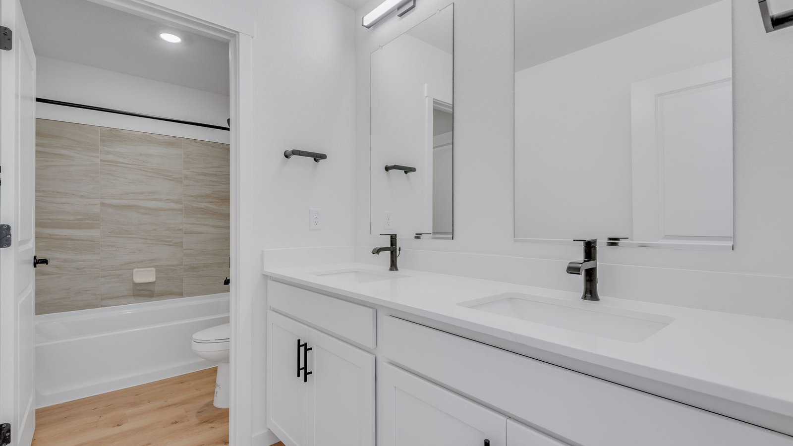 Secondary bathroom in new home at Trails at Crowfoot Community