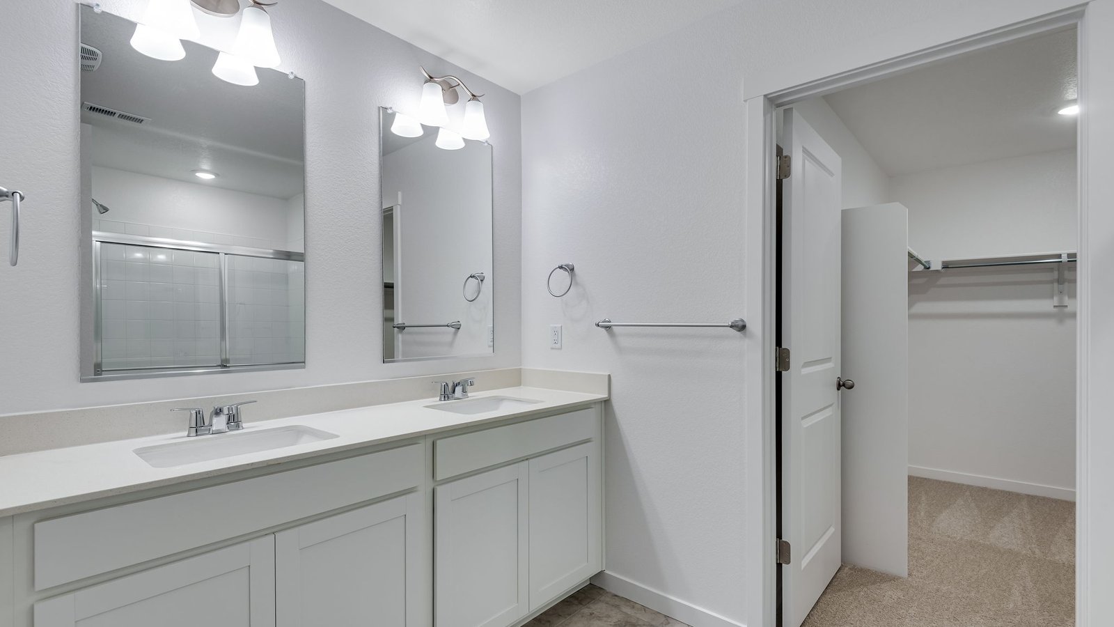 Primary bathroom in new D.R. Horton home