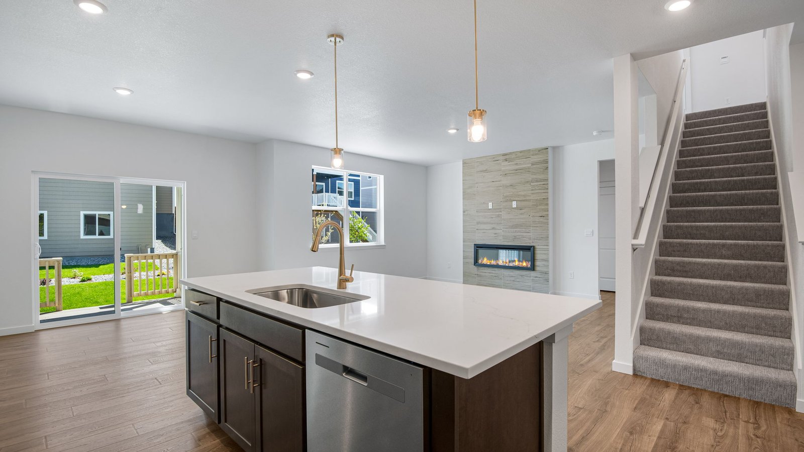 Open concept layout in new home in Parker Colorado