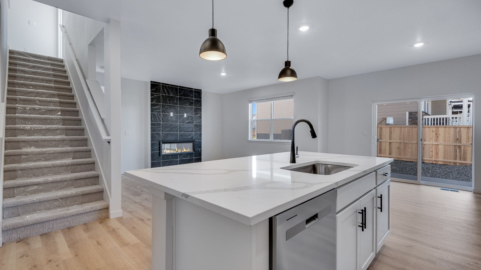 Spacious center island in kitchen of Henley floor plan
